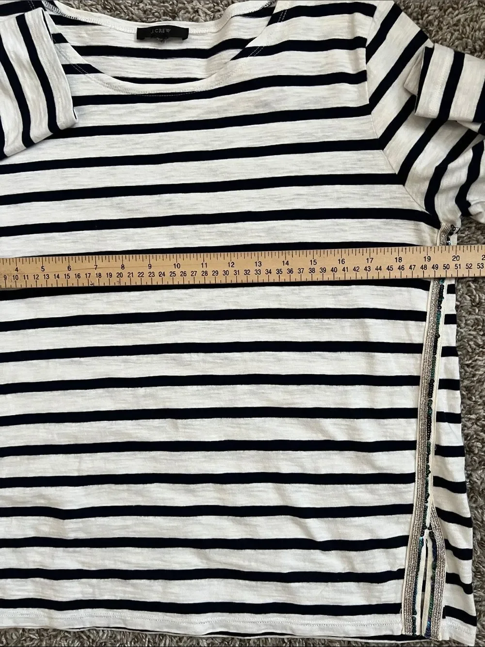 EUC J.CREW Striped 3/4 Sleeve White/Black Size Unknown
